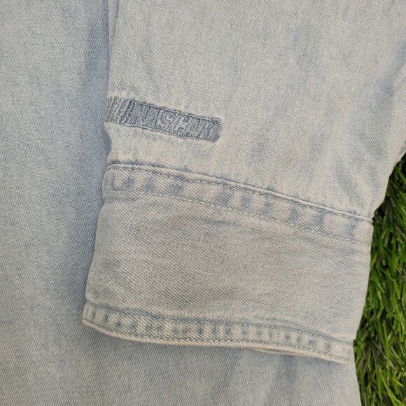 Jeff-Gordon Dupont Button Shirt XL 27x32 Baggy Chambray Denim - Picture 13 of 16